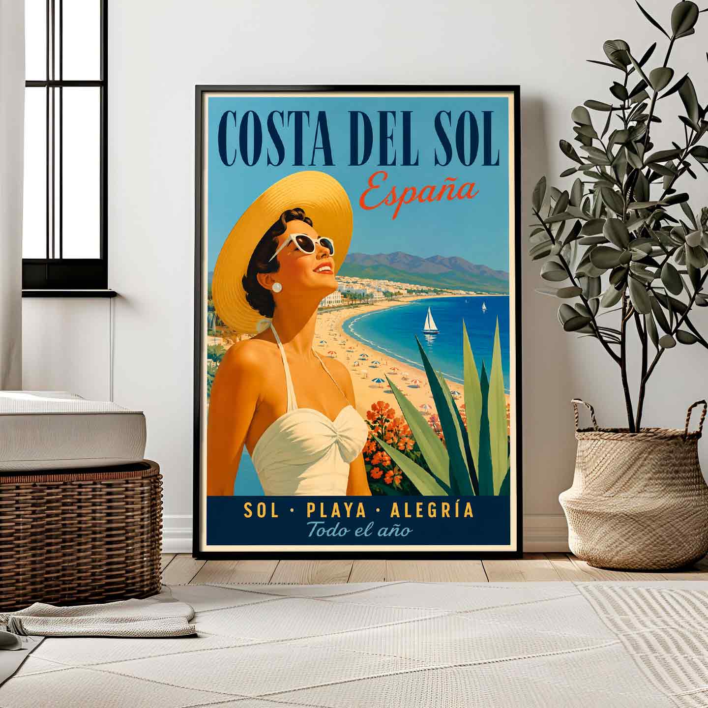 Juliste matkailu Espanja Costa del Sol LÖ 50×70 70×100-1aaa