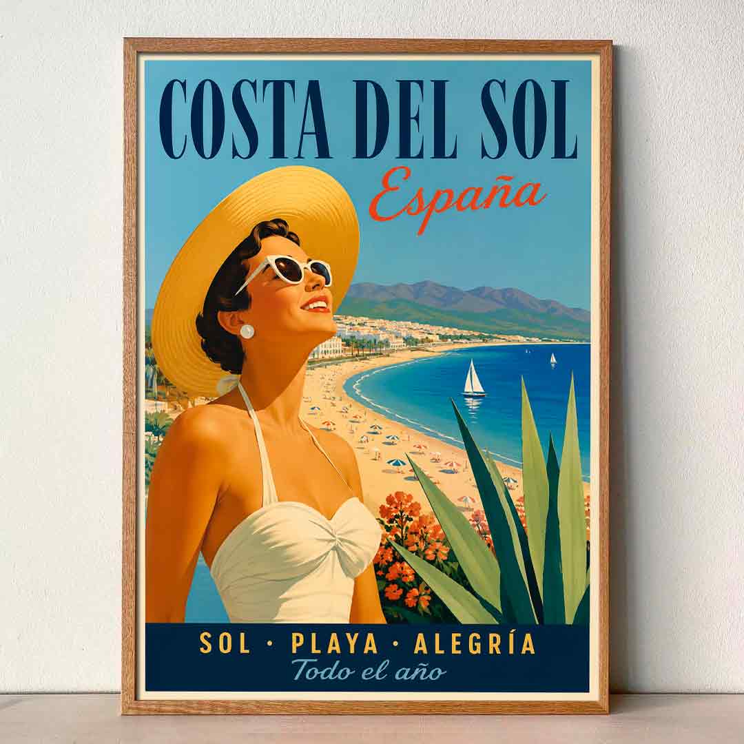 Juliste matkailu Espanja Costa del Sol LÖ 50×70 70×100-1aaaa