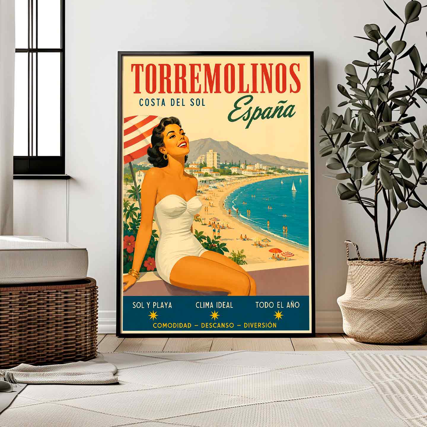 Juliste matkailu Espanja Costa del Sol LÖ 50×70 70×100-5aaa