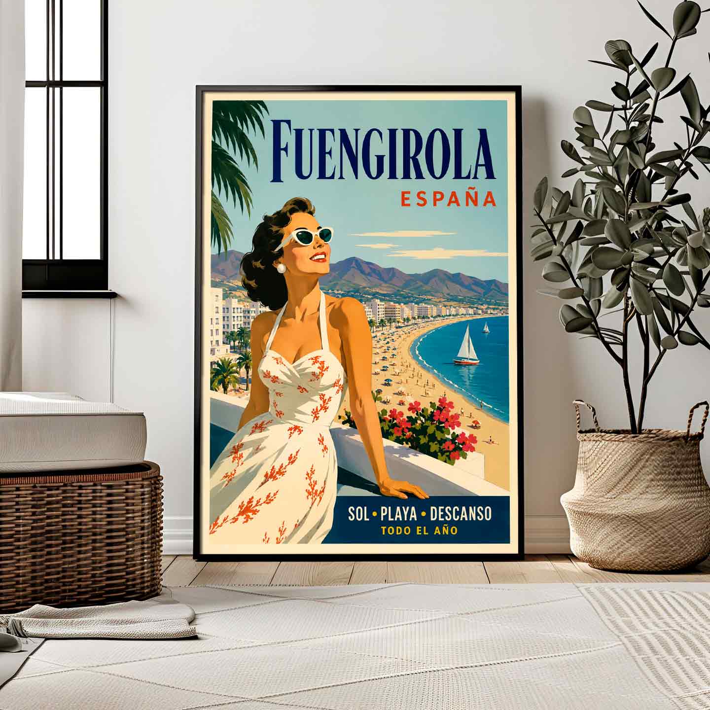 Juliste matkailu Espanja Costa del Sol LÖ 50×70 70×100-7aaa