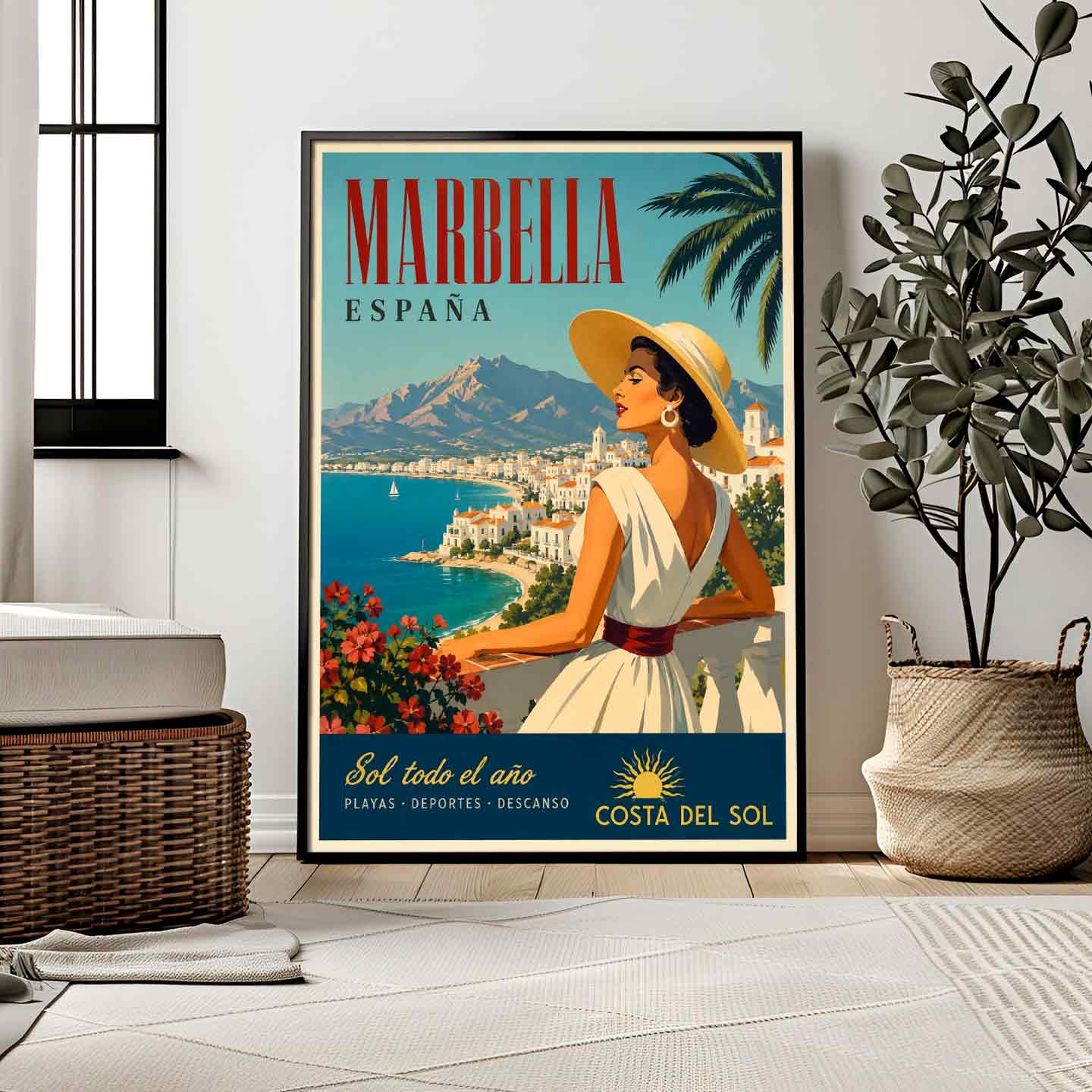Juliste matkailu Espanja Costa del Sol LÖ 50×70 70×100-8aaa