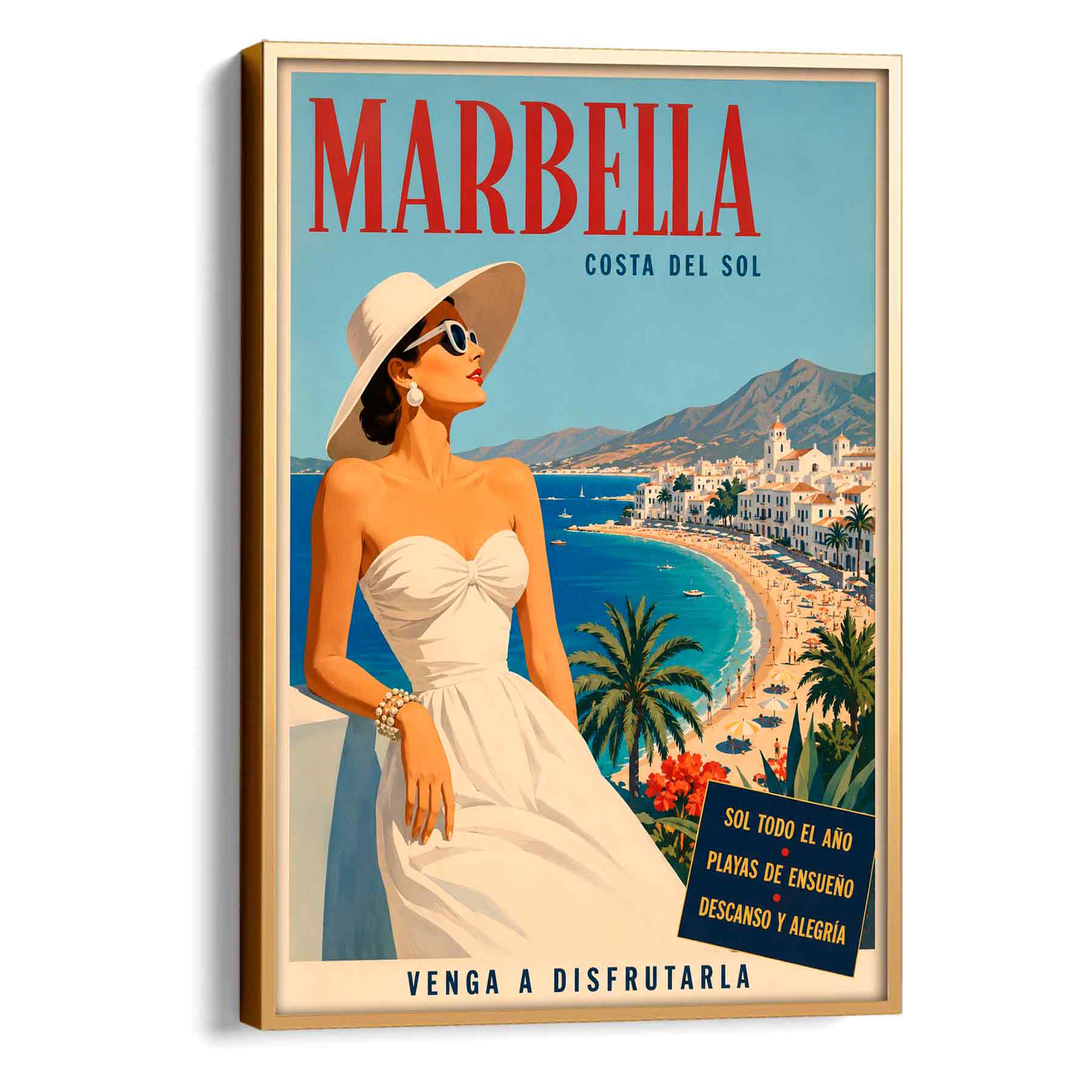 Juliste matkailu Espanja Costa del Sol LÖ 50×70 70×100-9aa