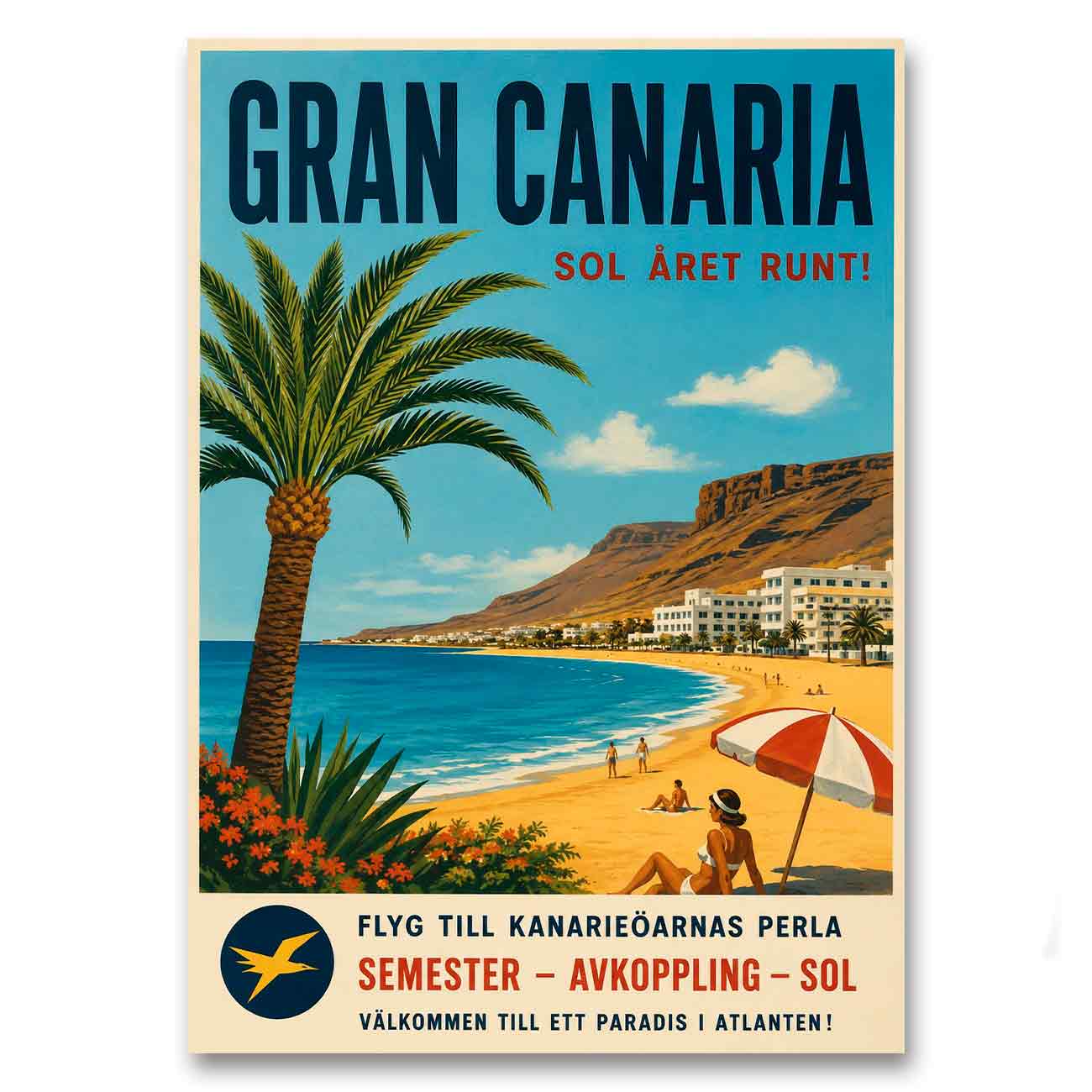 Juliste matkailu Espanja Gran Canaria LÖ 40×55 50×70-2a