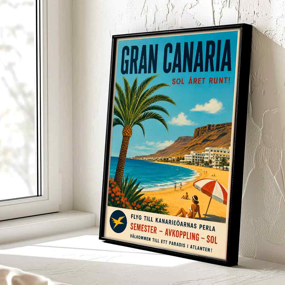 Juliste matkailu Espanja Gran Canaria LÖ 40×55 50×70-2aaaa