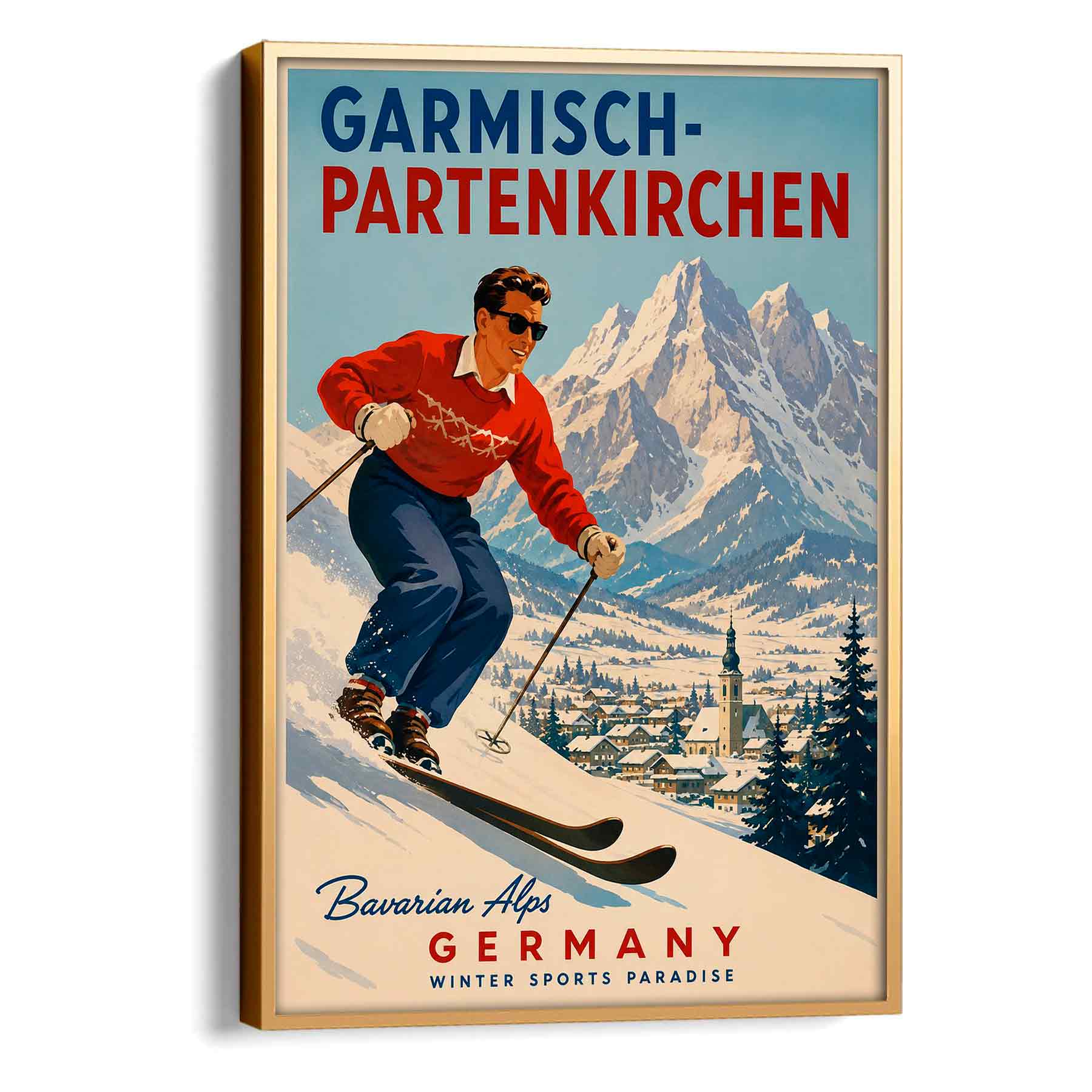Juliste matkailu Garmisch-Partenkirchen LÖ 50×70 70×100-2aa