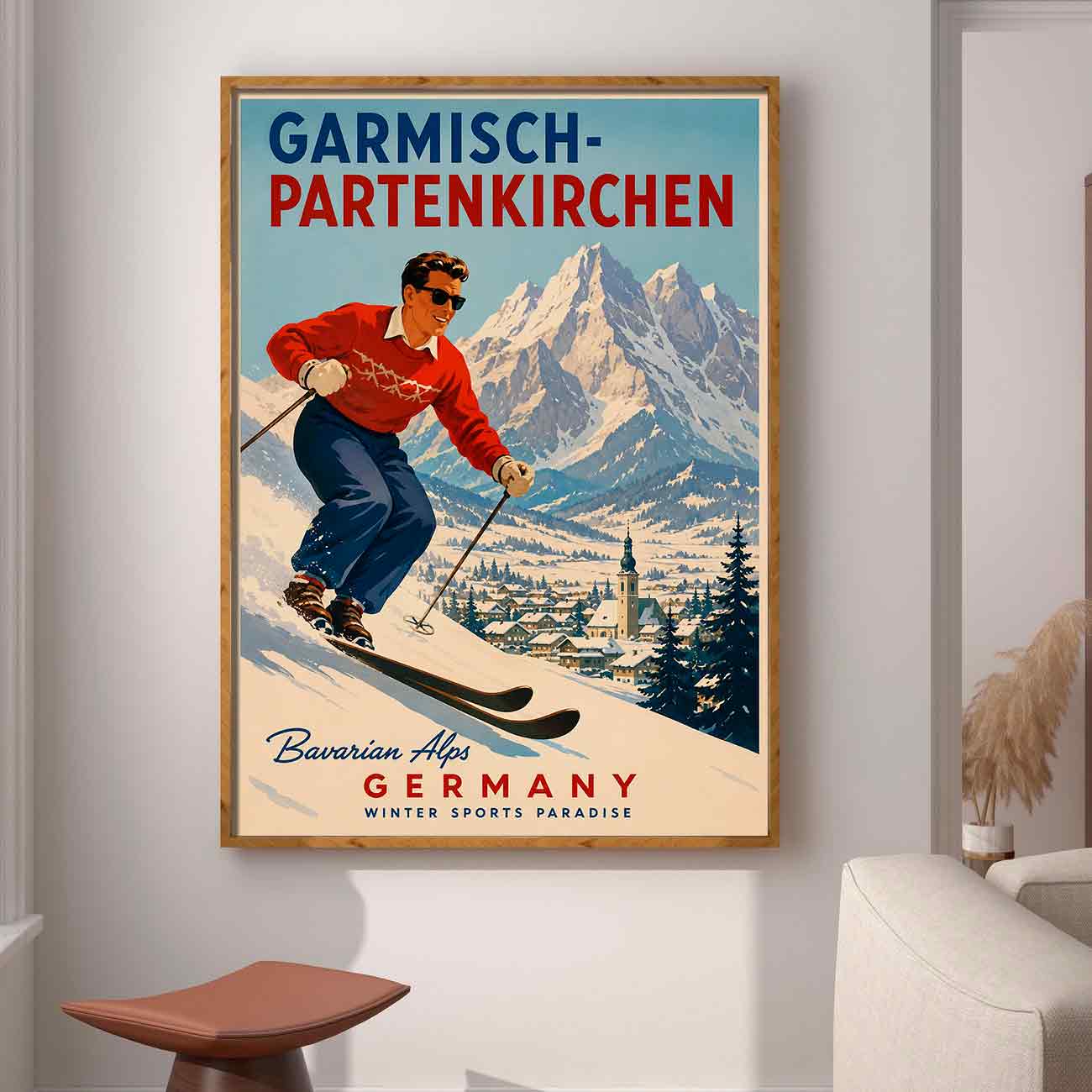 Juliste matkailu Garmisch-Partenkirchen LÖ 50×70 70×100-2aaa