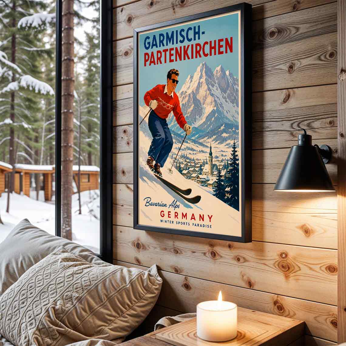 Juliste matkailu Garmisch-Partenkirchen LÖ 50×70 70×100-2aaaa