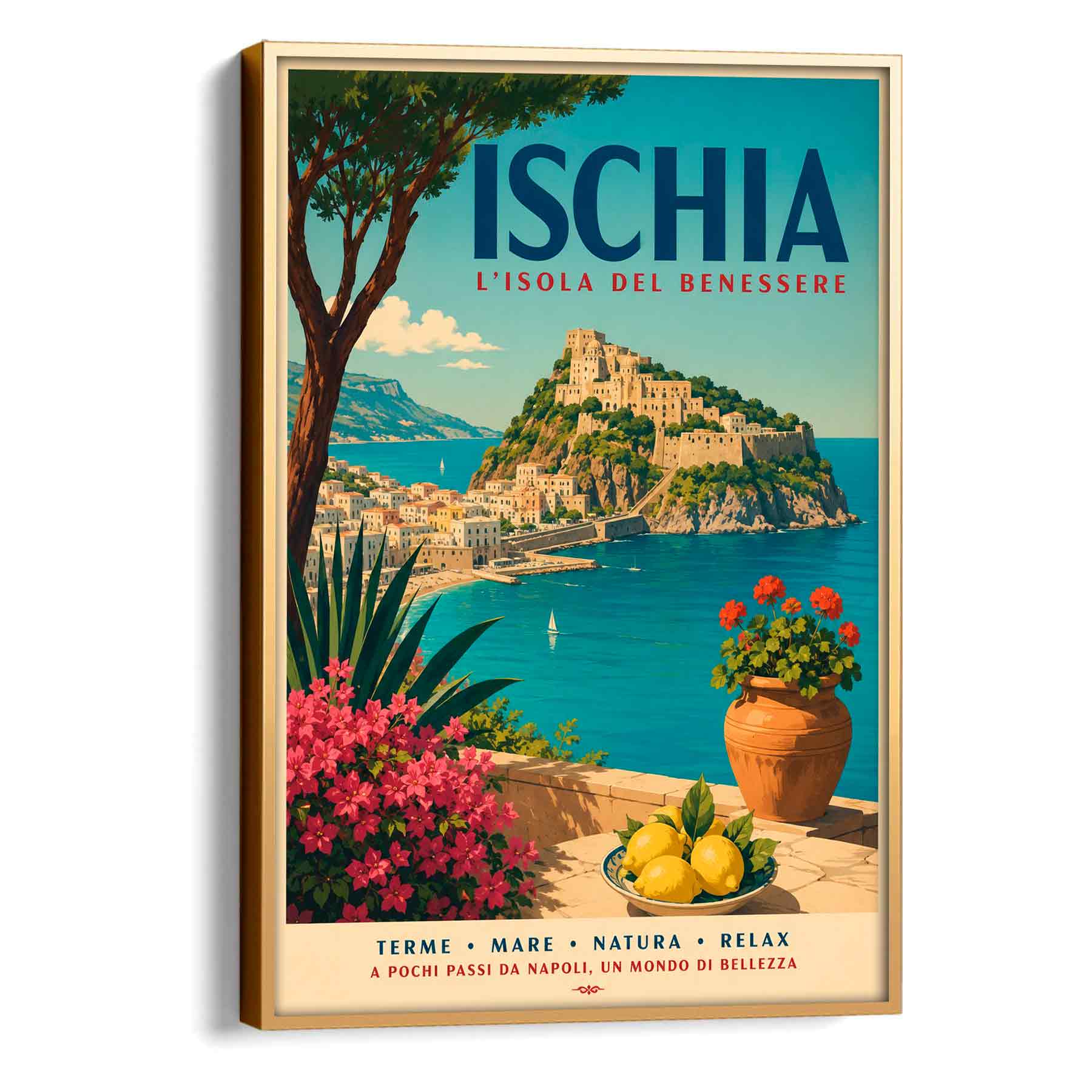 Juliste matkailu Ischia Italia LÖ 40×55 50×70-2aa