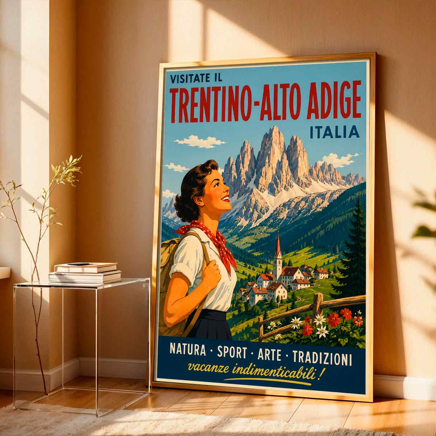 Juliste matkailu Italia Trentino LÖ 50×70 70×100-1aaa
