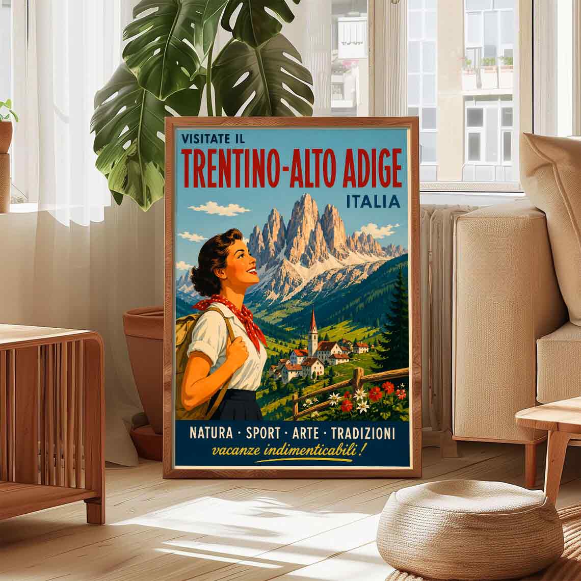 Juliste matkailu Italia Trentino LÖ 50×70 70×100-1aaaa