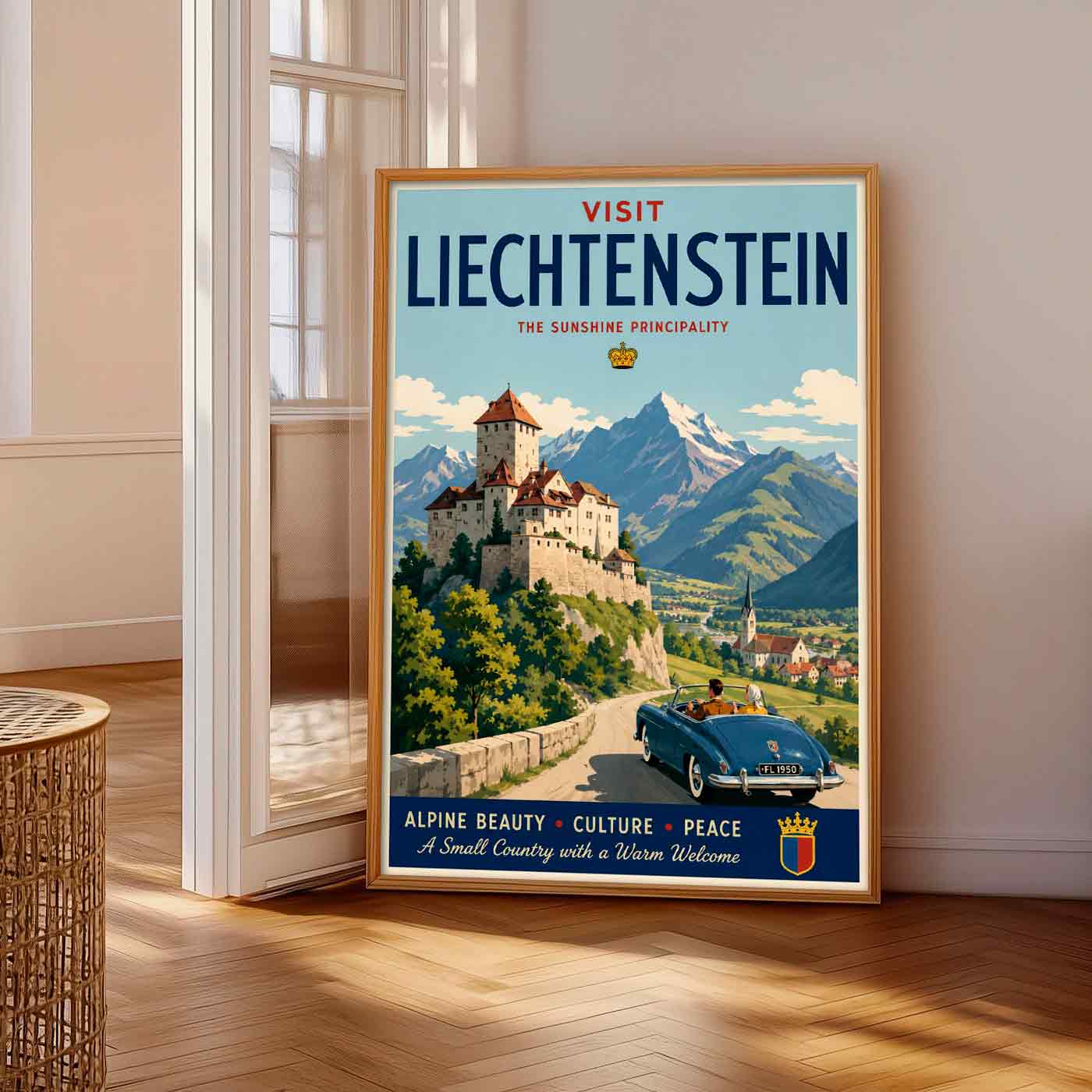 Juliste matkailu Liechtenstein 1 LÖ 40×55 50x70aaaa