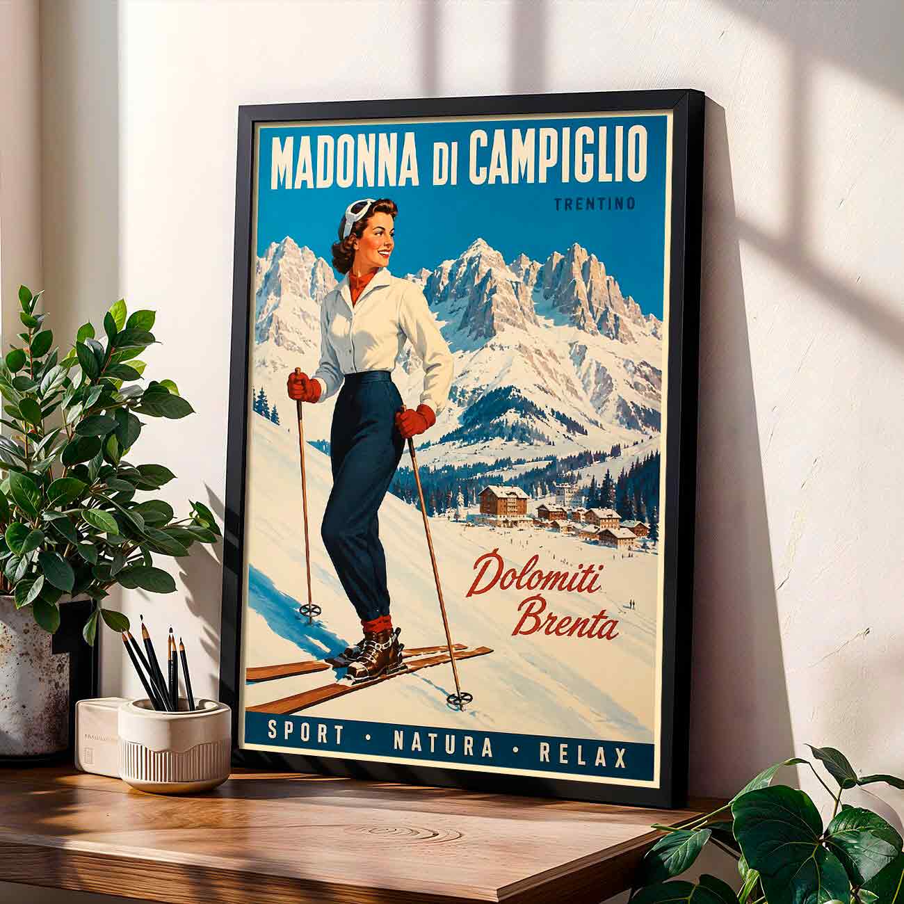 Juliste matkailu Madonna di Campiglio LÖ 50×70 70×100-3aaa