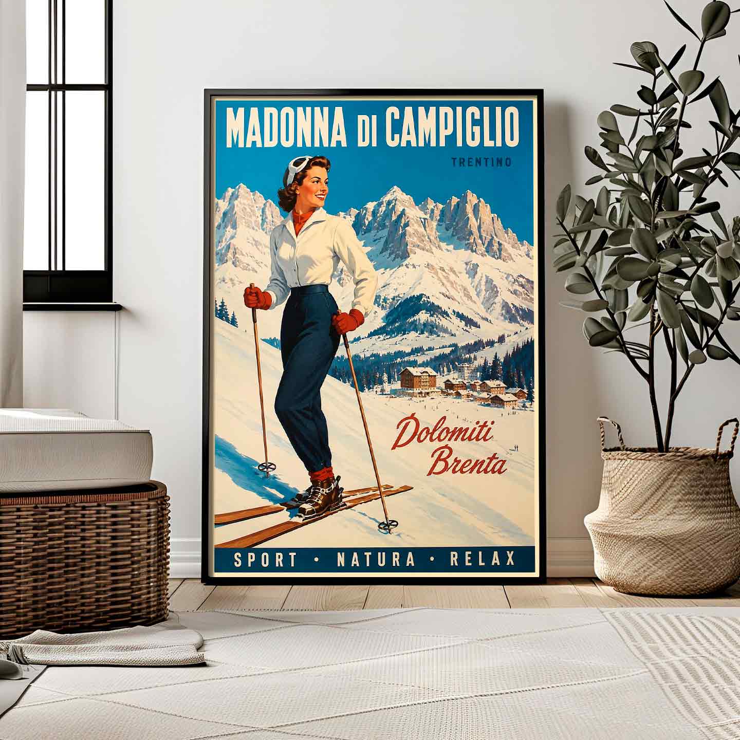 Juliste matkailu Madonna di Campiglio LÖ 50×70 70×100-3aaaa