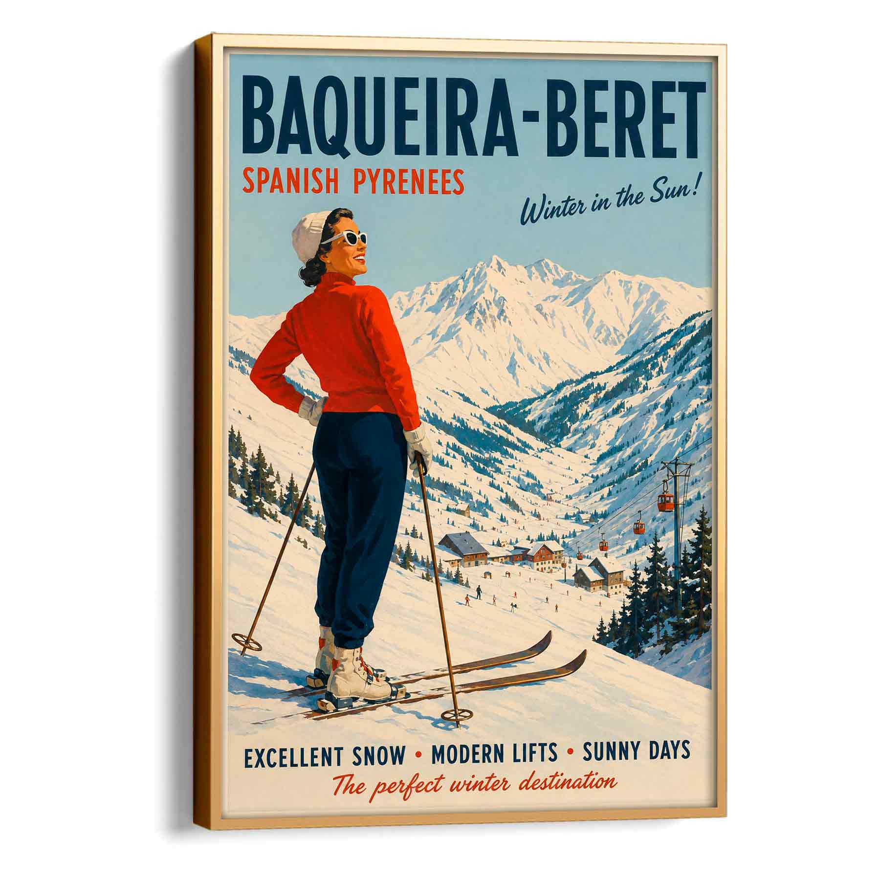 Juliste matkailu Pyreneet Baqueira Beret 1 LÖ 40×60 50x75aa
