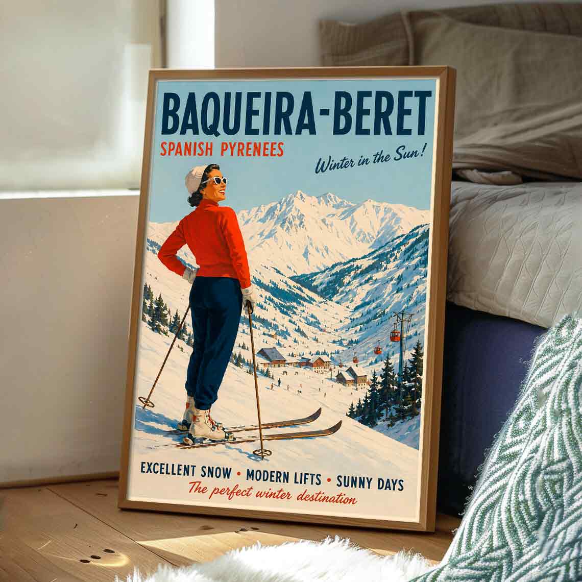 Juliste matkailu Pyreneet Baqueira Beret 1 LÖ 40×60 50x75aaa