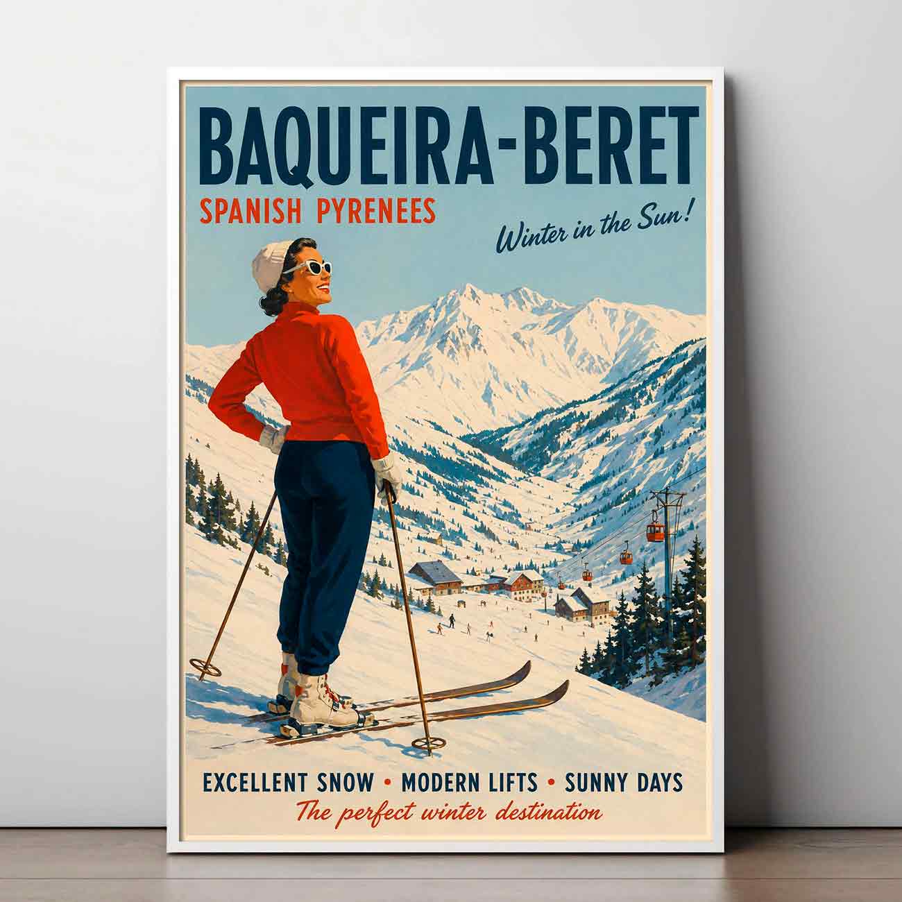 Juliste matkailu Pyreneet Baqueira Beret 1 LÖ 40×60 50x75aaaa