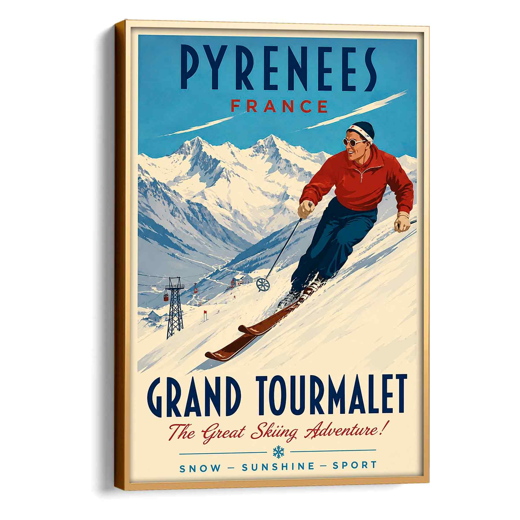 Juliste matkailu Pyreneet Grand Tourmalet 2 LÖ 40×55 50x70aa