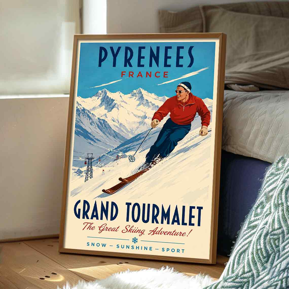 Juliste matkailu Pyreneet Grand Tourmalet 2 LÖ 40×55 50x70aaa