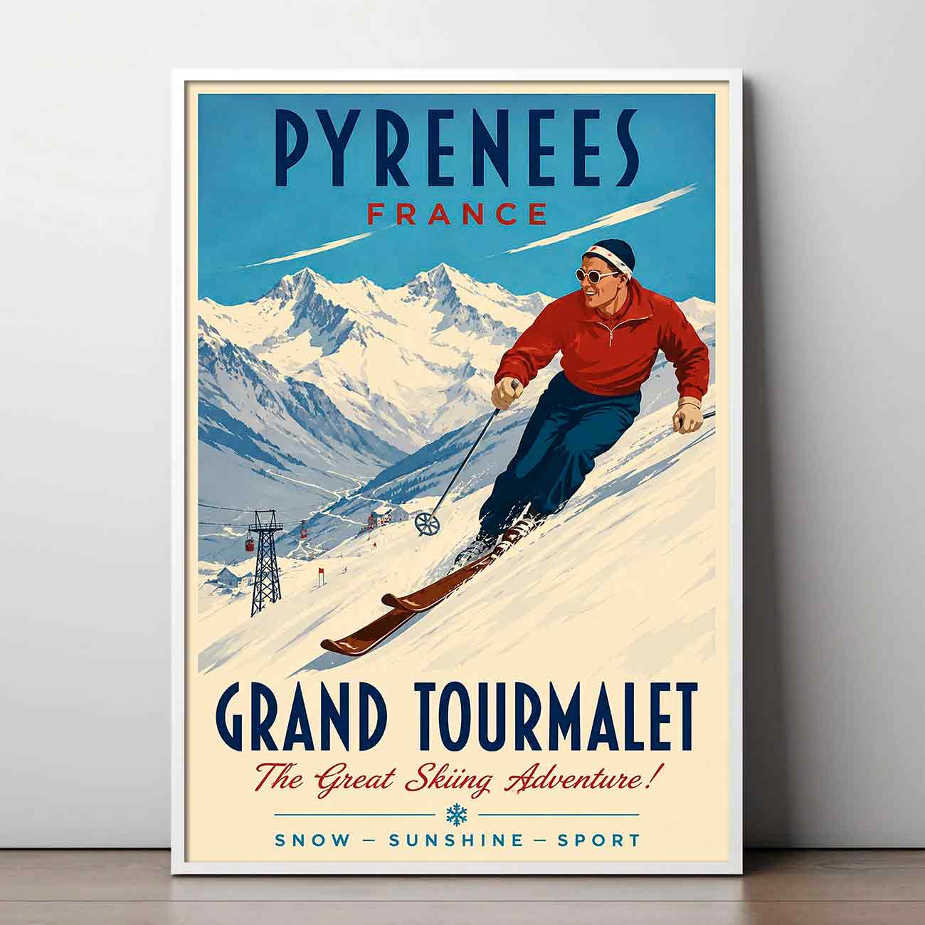 Juliste matkailu Pyreneet Grand Tourmalet 2 LÖ 40×55 50x70aaaa