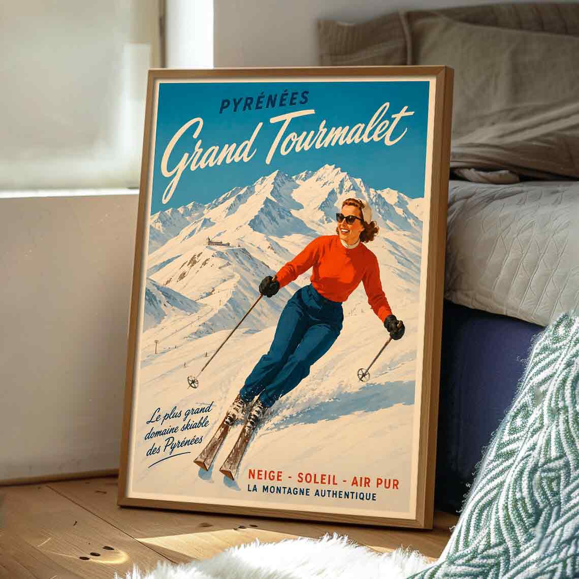 Juliste matkailu Pyreneet Grand Tourmalet 3 LÖ 40×55 50x70aaa