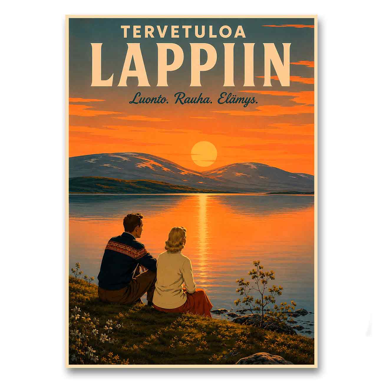 Juliste matkailu Suomi Lappi 1 LÖ 40×55 50x70a