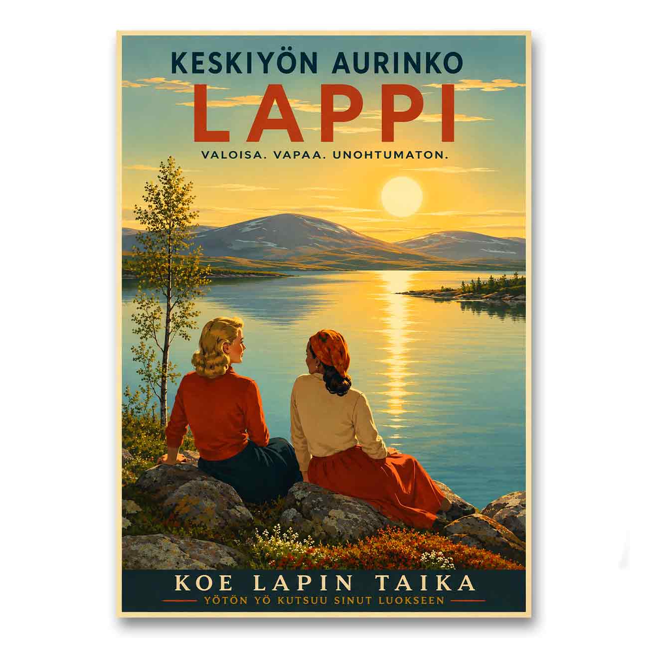 Juliste matkailu Suomi Lappi 2 LÖ 40×55 50x70a