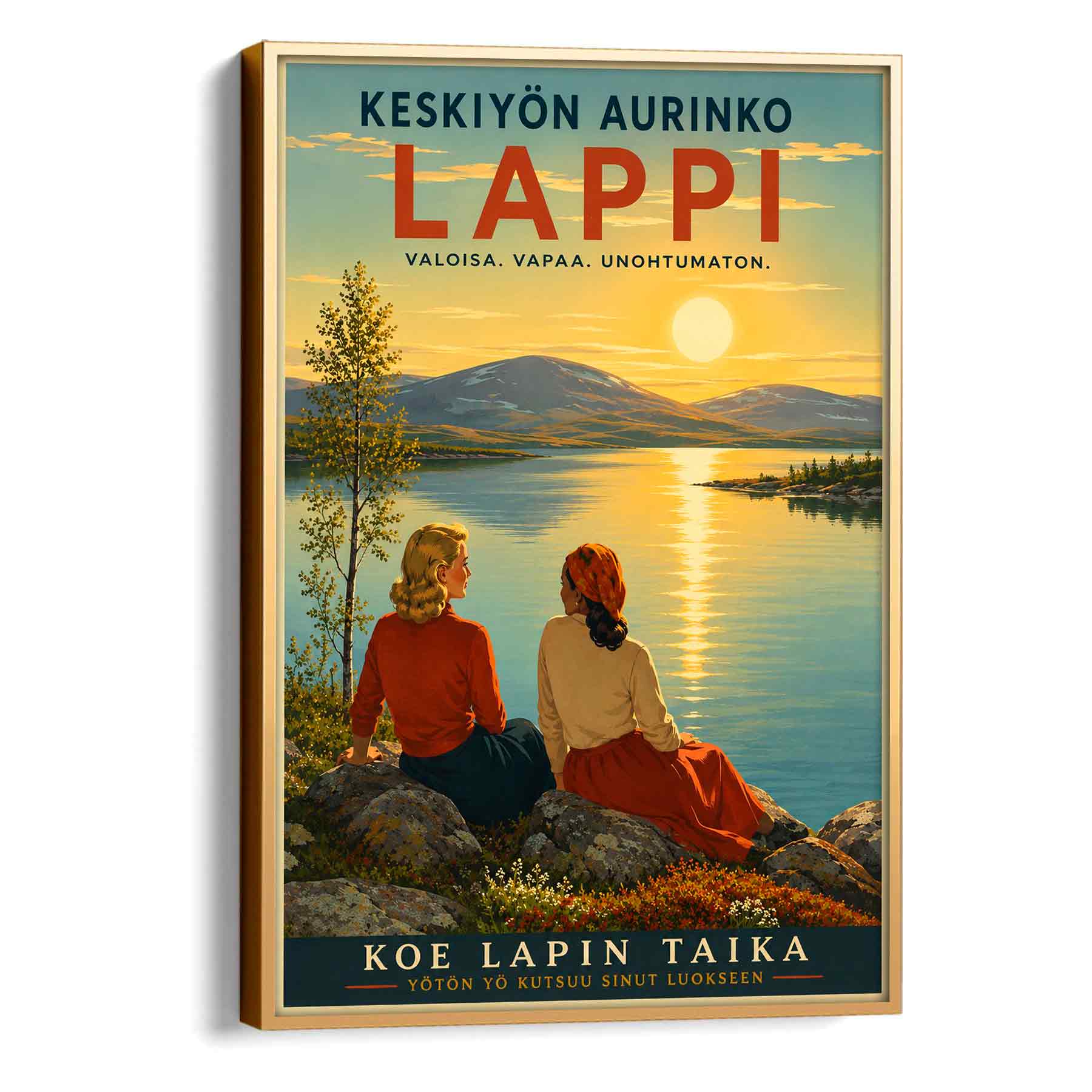 Juliste matkailu Suomi Lappi 2 LÖ 40×55 50x70aa