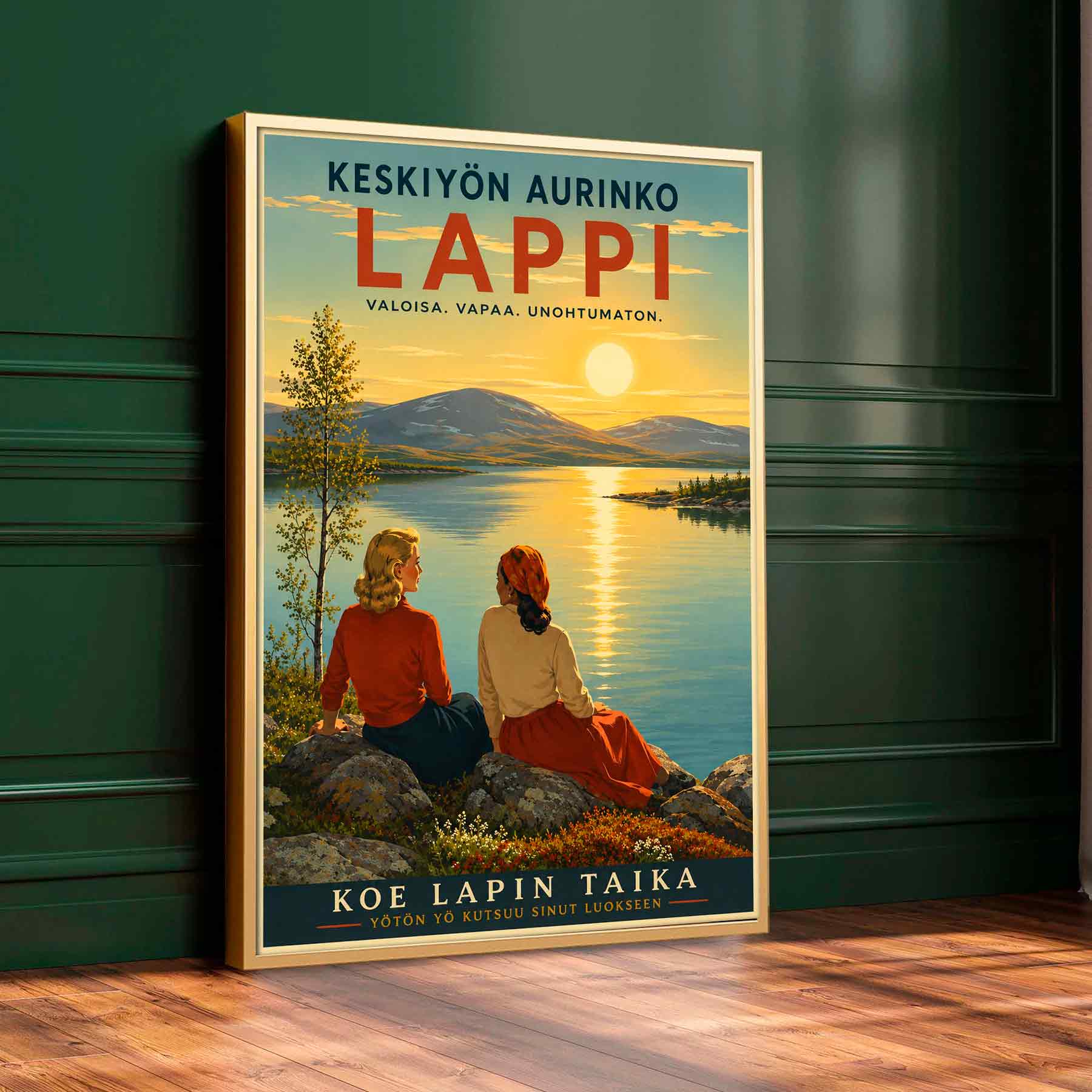 Juliste matkailu Suomi Lappi 2 LÖ 40×55 50x70aaa