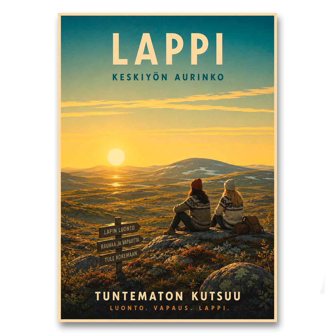 Juliste matkailu Suomi Lappi 4 LÖ 40×55 50x70a