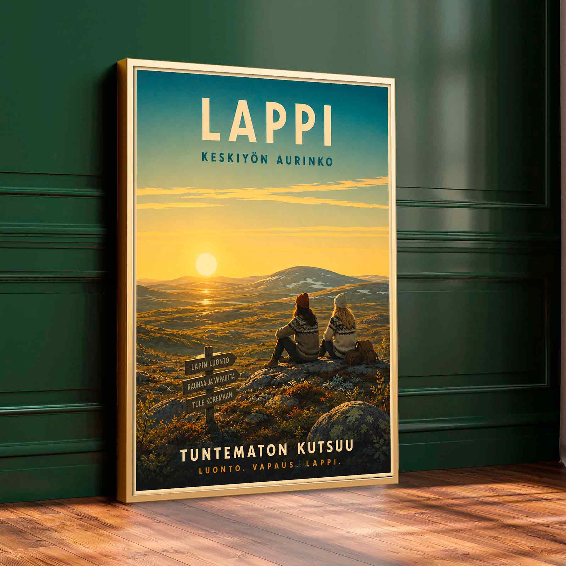 Juliste matkailu Suomi Lappi 4 LÖ 40×55 50x70aaa