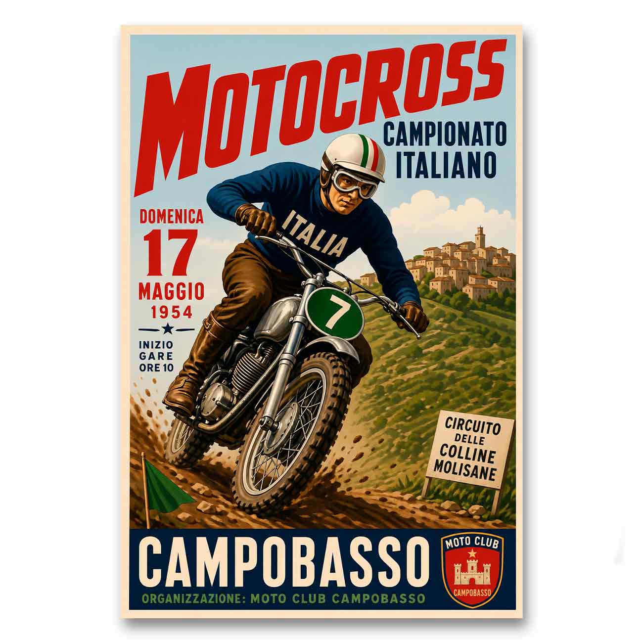 Juliste moottoripyörät Italia LÖ 40×60 50x75a