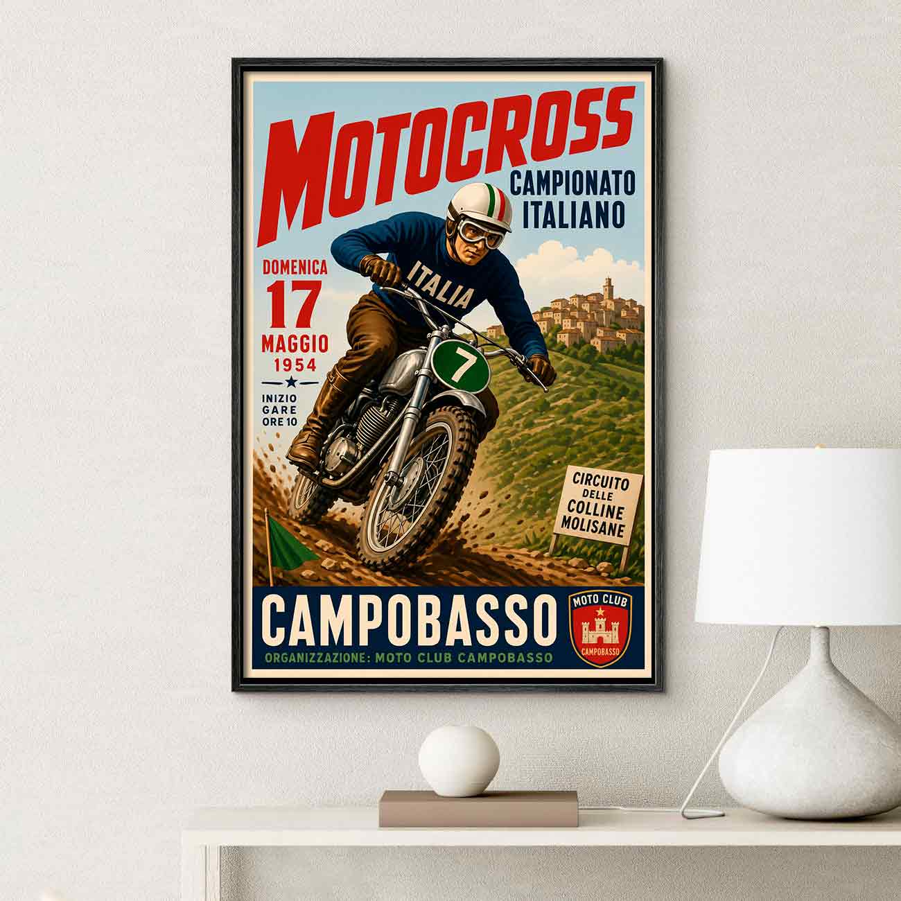 Juliste moottoripyörät Italia LÖ 40×60 50x75aa