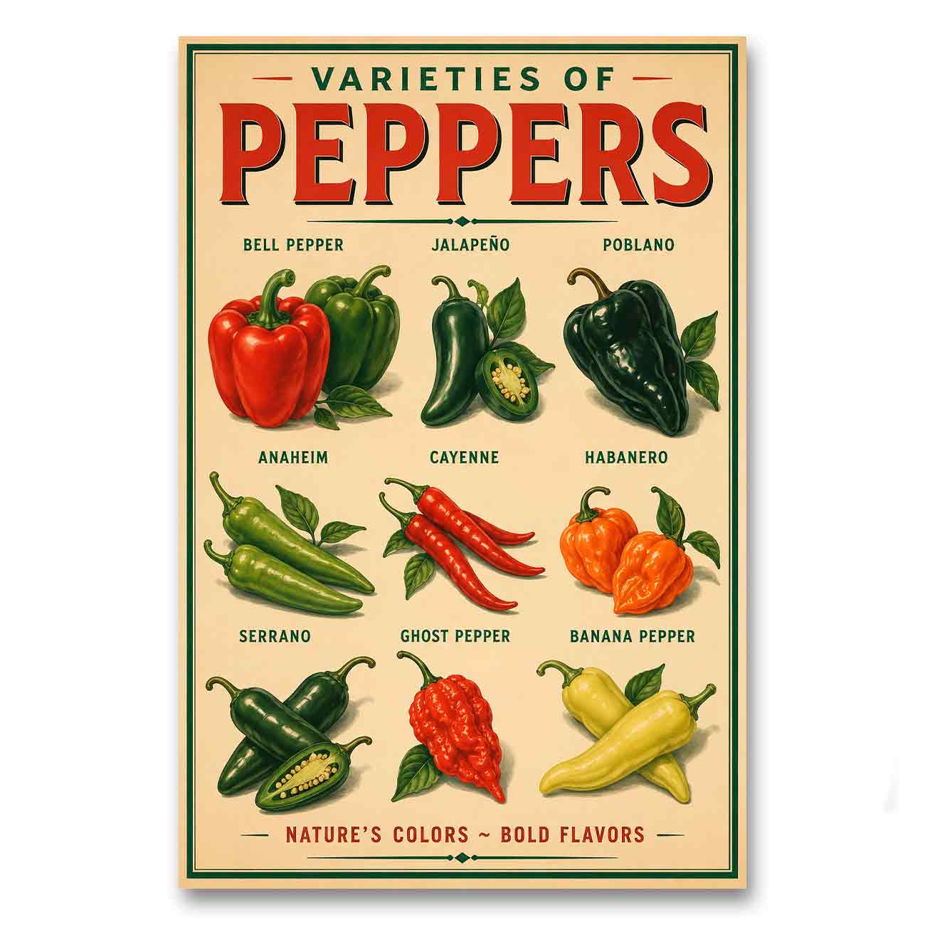 Juliste peppers LÖ 40×60 50×75-1a