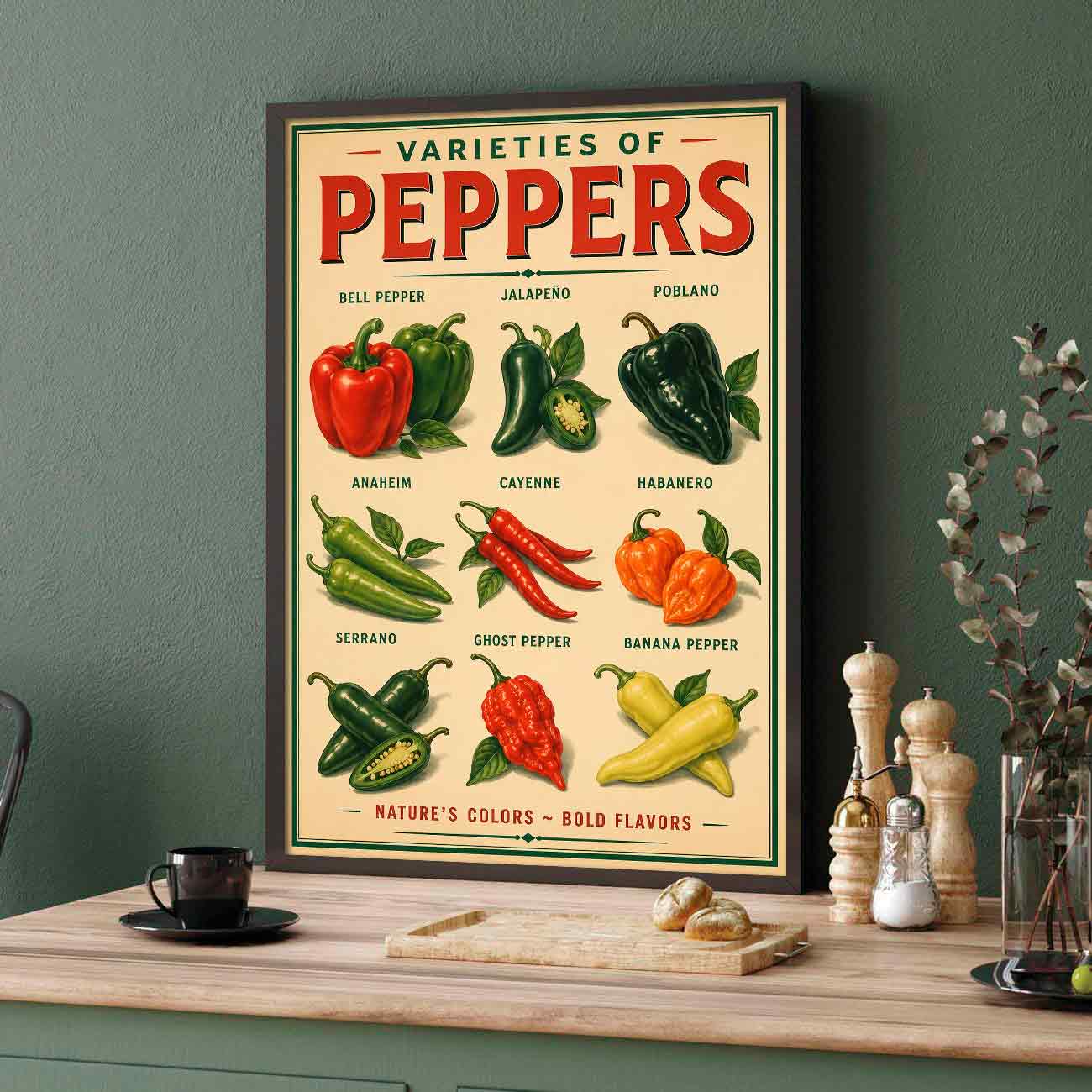 Juliste peppers LÖ 40×60 50×75-1aa