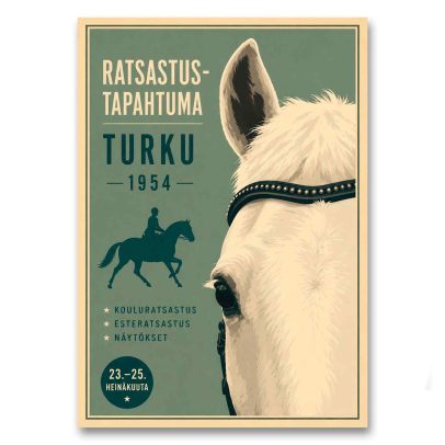 Juliste Ratsastustapahtuma Turku 1954