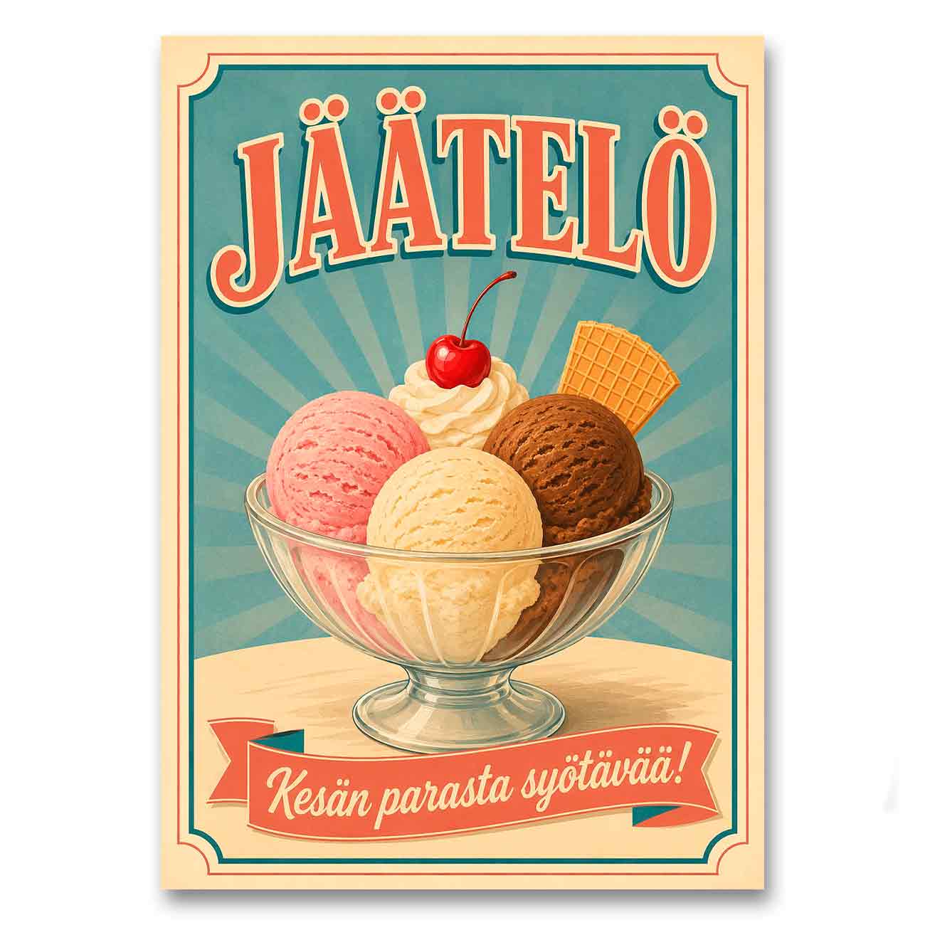Juliste retro Jäätelö LÖ 50×70 70×100-3a