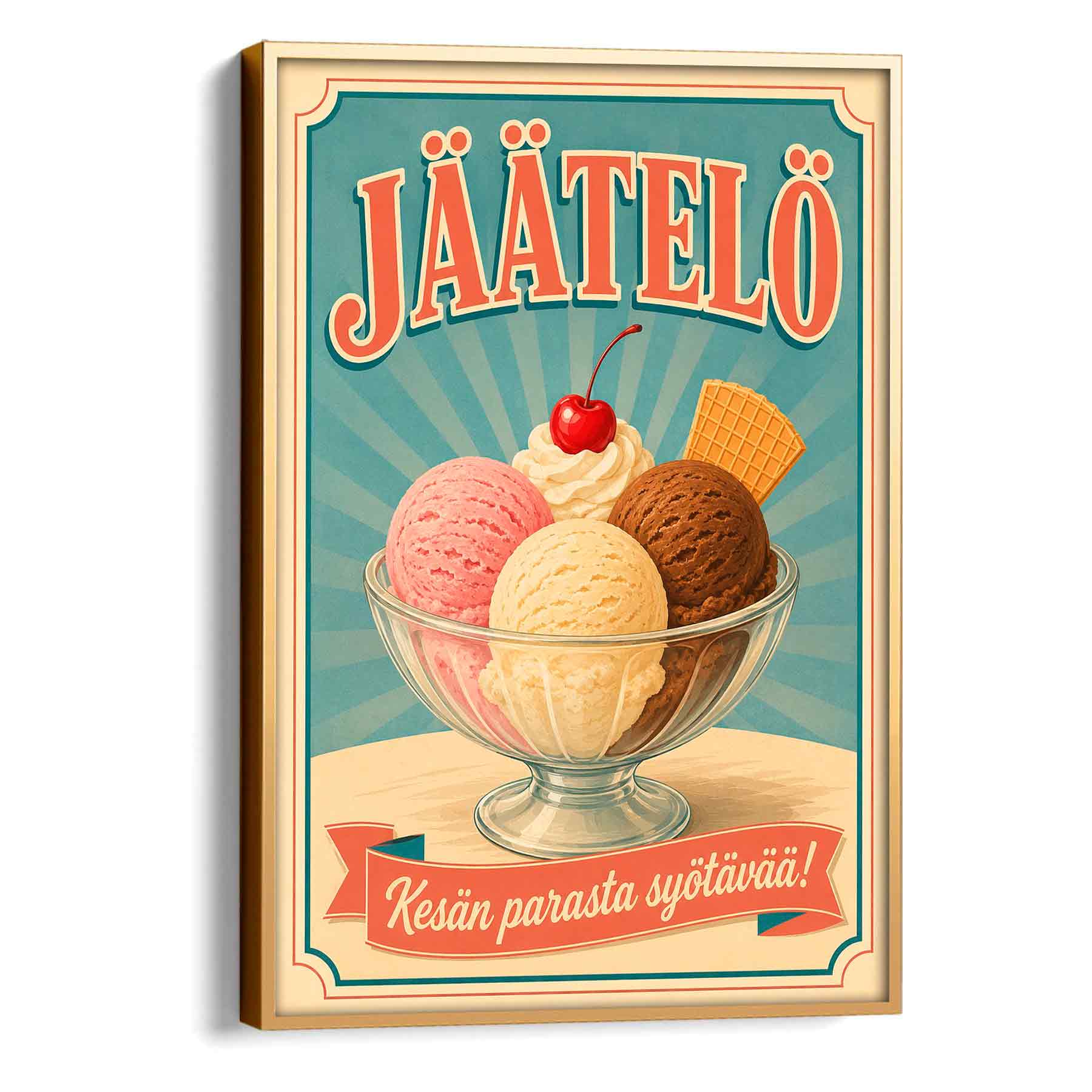 Juliste retro Jäätelö LÖ 50×70 70×100-3aa