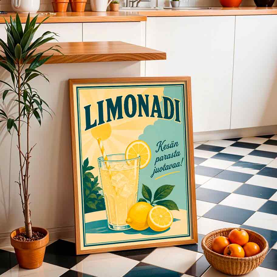 Juliste retro Limonadi LÖ 50×70 70×100-3aaaa