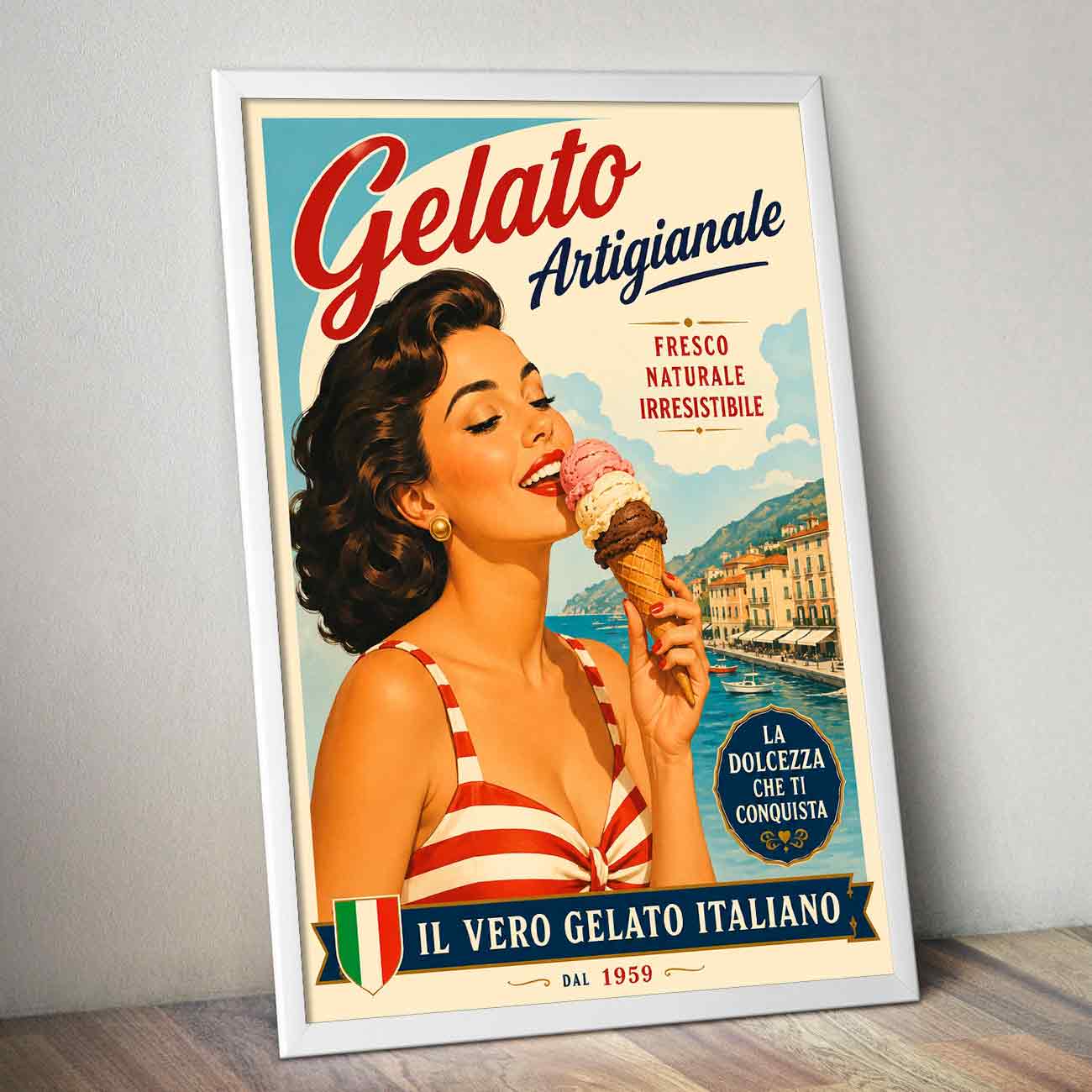 Juliste ruoka Italia jäätelöt LÖ 50×70 70×100-1aaaa
