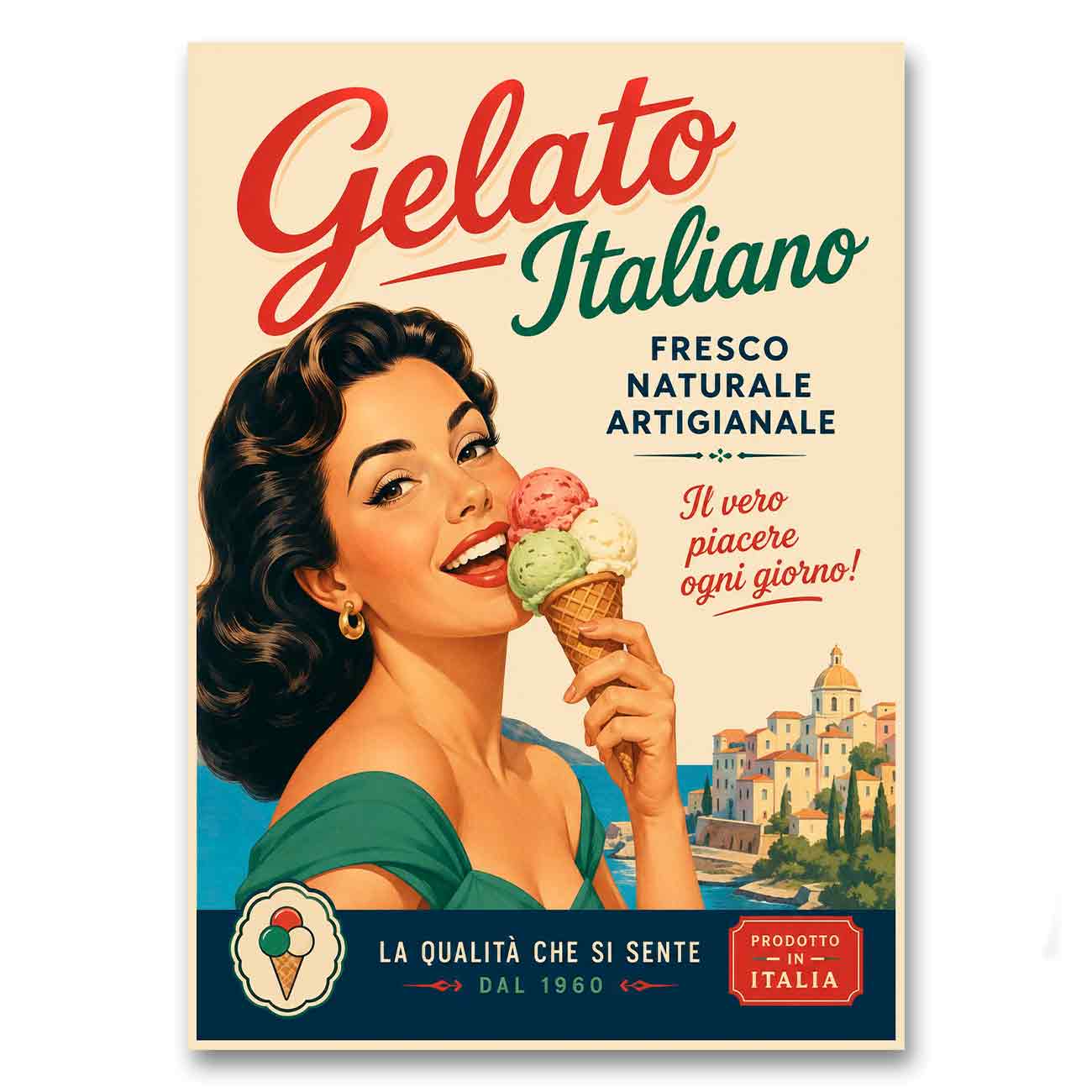 Juliste ruoka Italia jäätelöt LÖ 50×70 70×100-4a