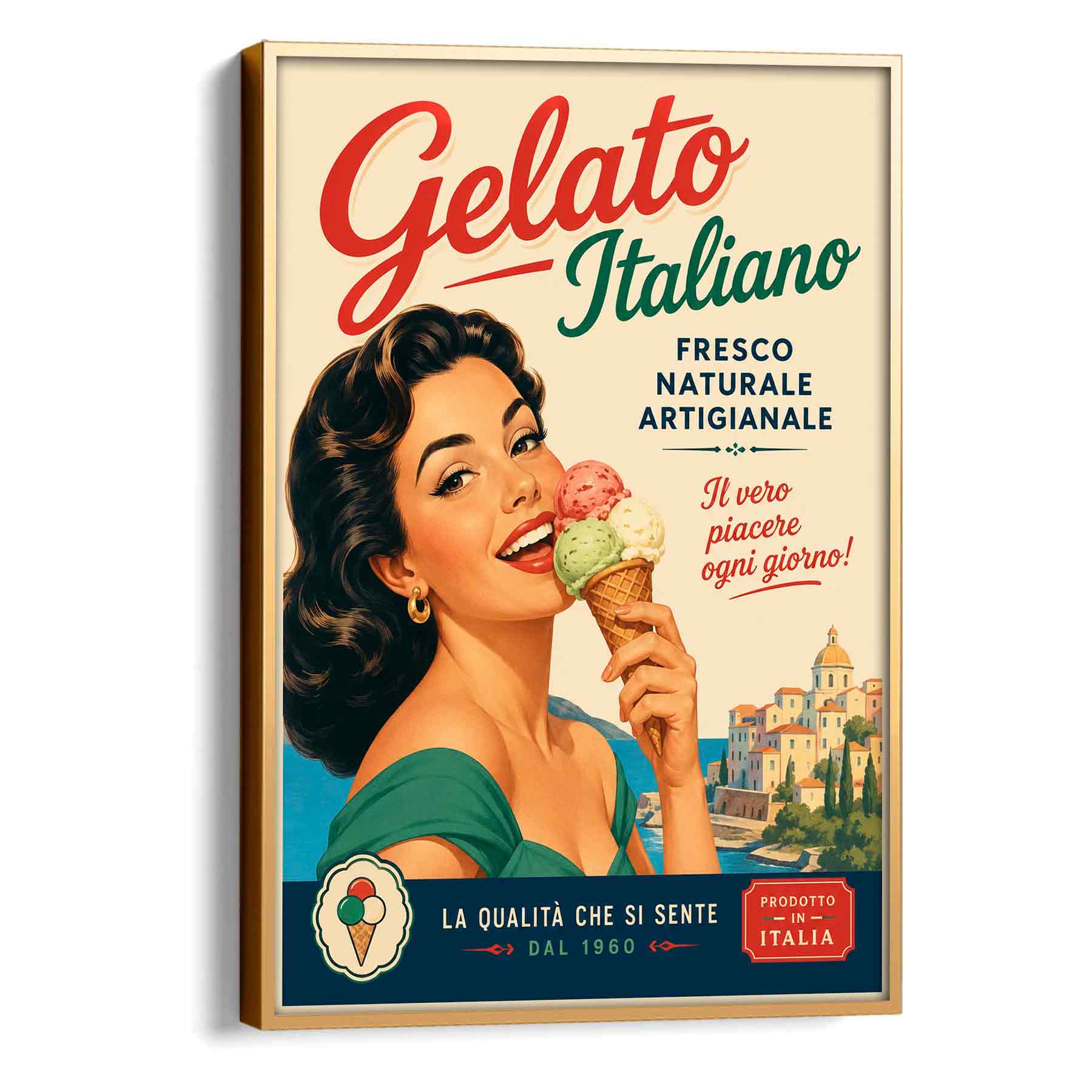 Juliste ruoka Italia jäätelöt LÖ 50×70 70×100-4aa