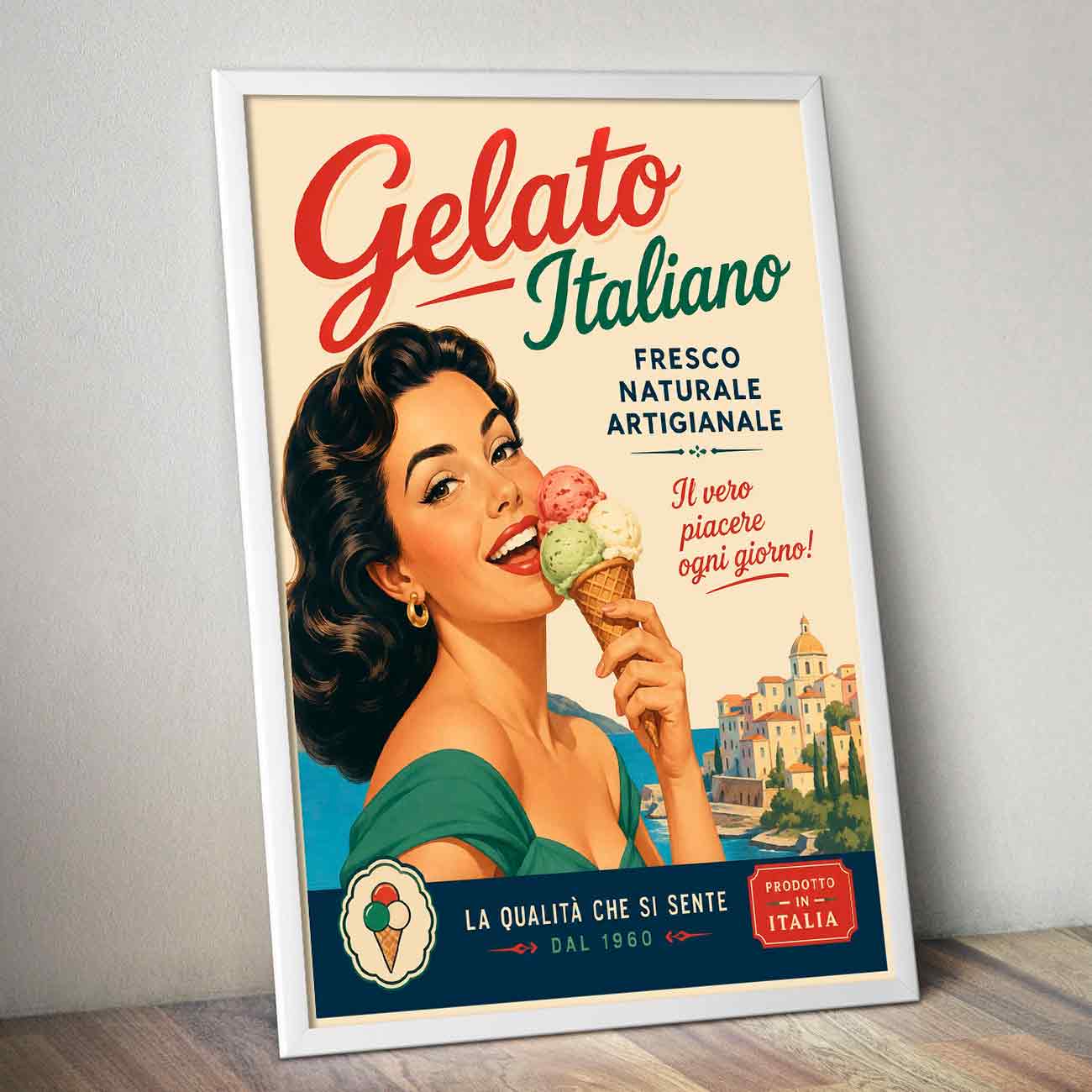 Juliste ruoka Italia jäätelöt LÖ 50×70 70×100-4aaaa