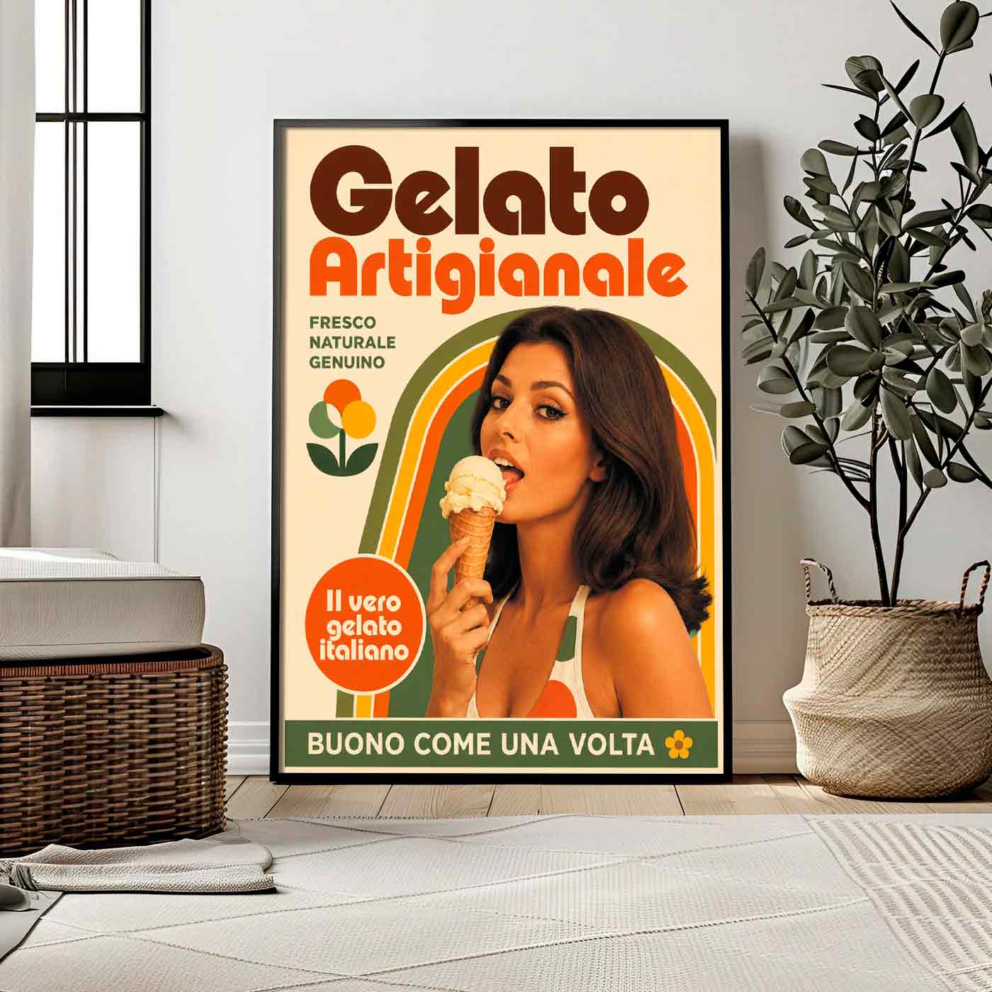 Juliste ruoka Italia jäätelöt LÖ 50×70 70×100-5aaa