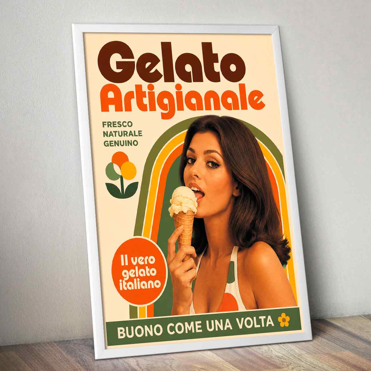 Juliste ruoka Italia jäätelöt LÖ 50×70 70×100-5aaaa
