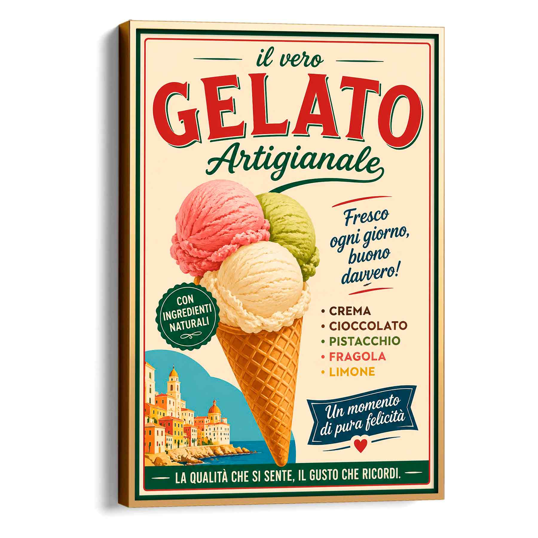 Juliste ruoka Italia jäätelöt LÖ 50×70 70×100-7aa
