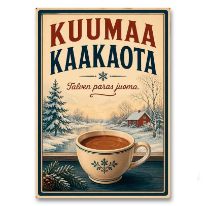 Juliste Kuumaa kaakaota! Talven paras juoma