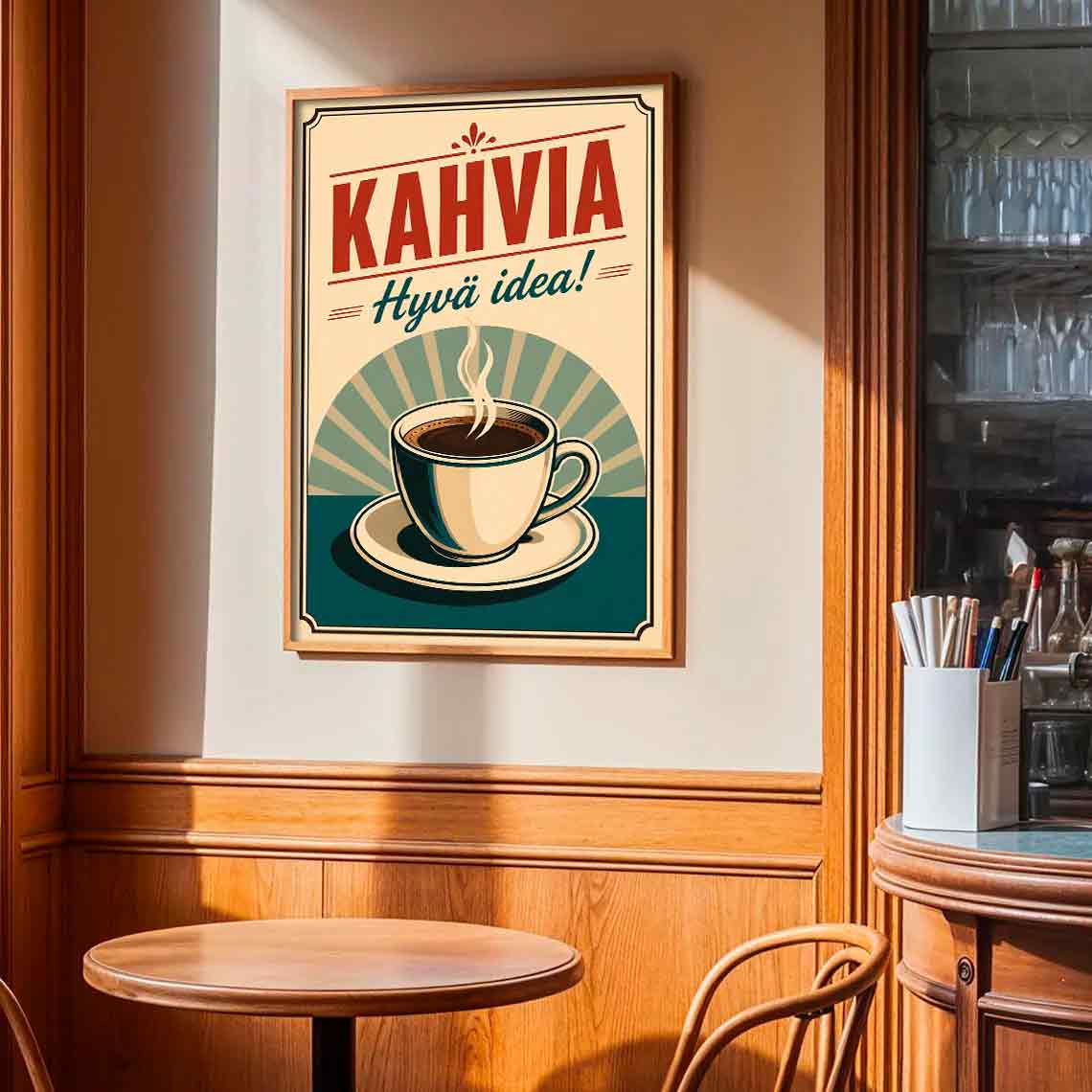 Juliste ruoka ja juoma kahvia LÖ 50×70-5aaa