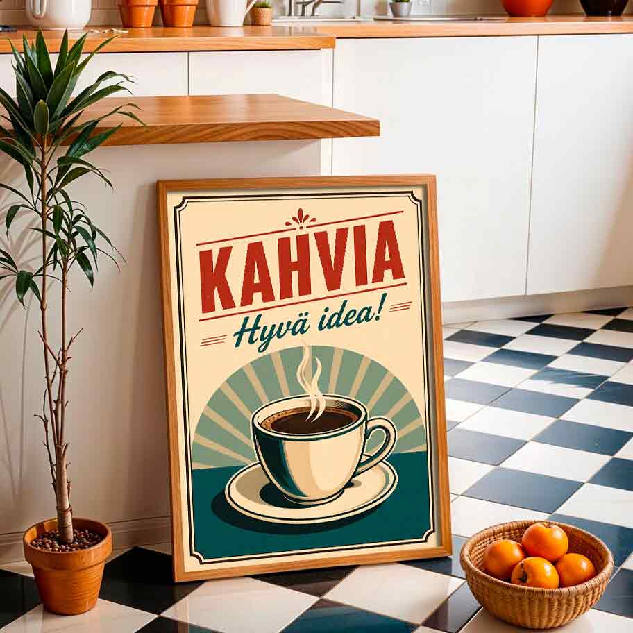 Juliste ruoka ja juoma kahvia LÖ 50×70-5aaaa