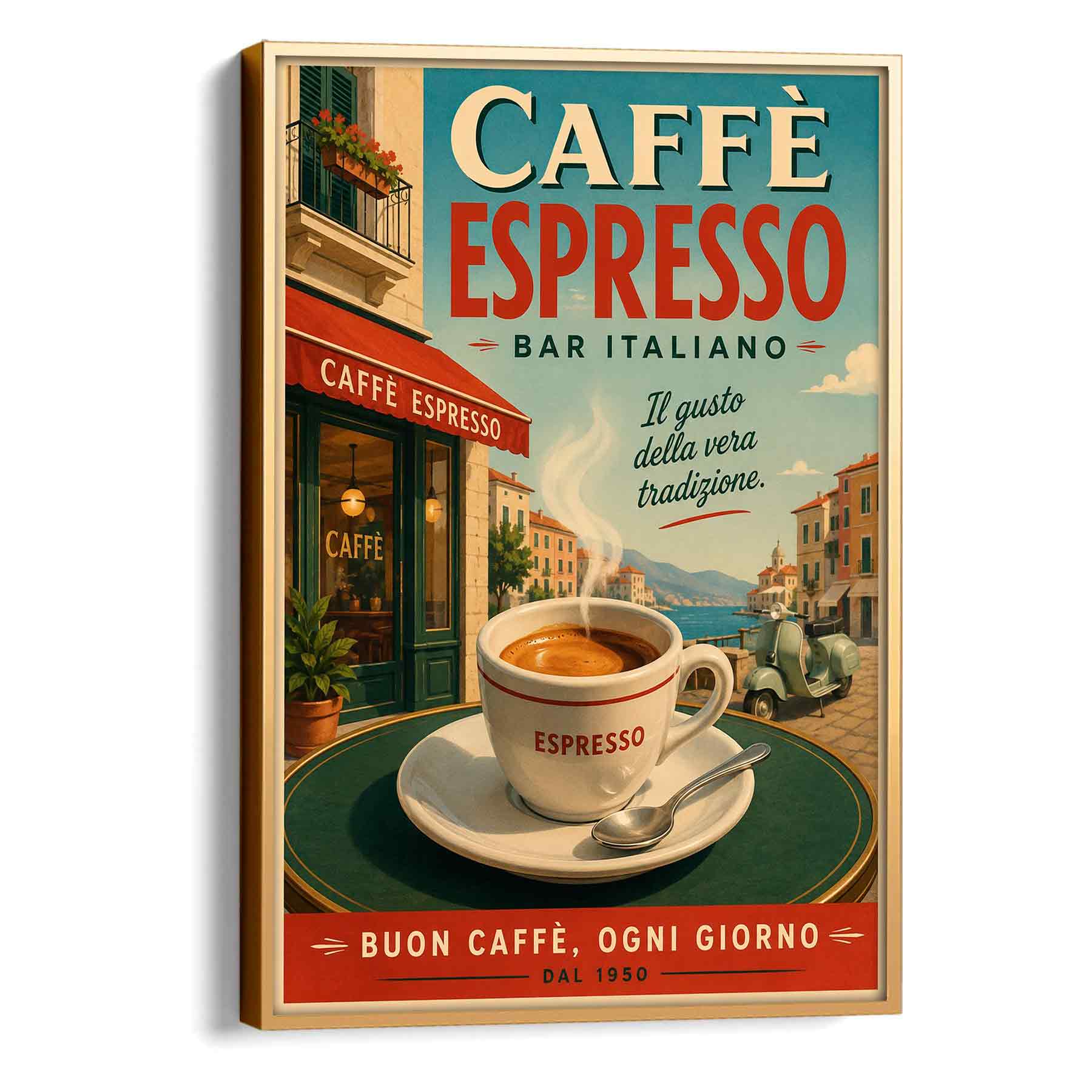 Juliste ruoka ja juomat Caffe Espresso LÖ 40×55 50×70-2aa
