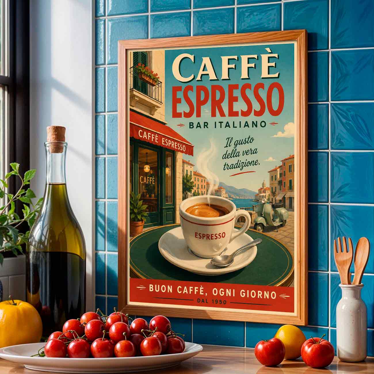 Juliste ruoka ja juomat Caffe Espresso LÖ 40×55 50×70-2aaa